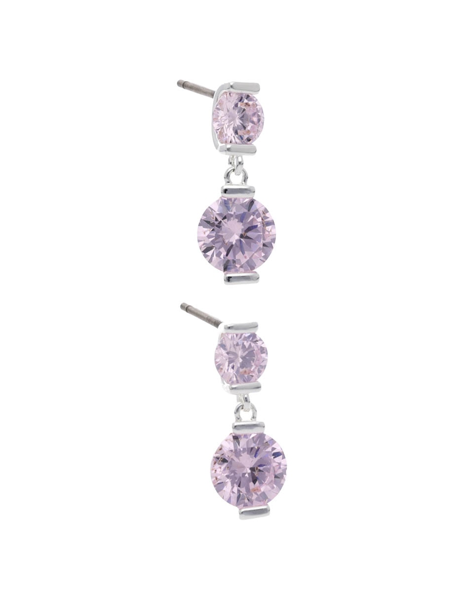 Aretes circulares Social Cz Key Item con acabado pulido 4