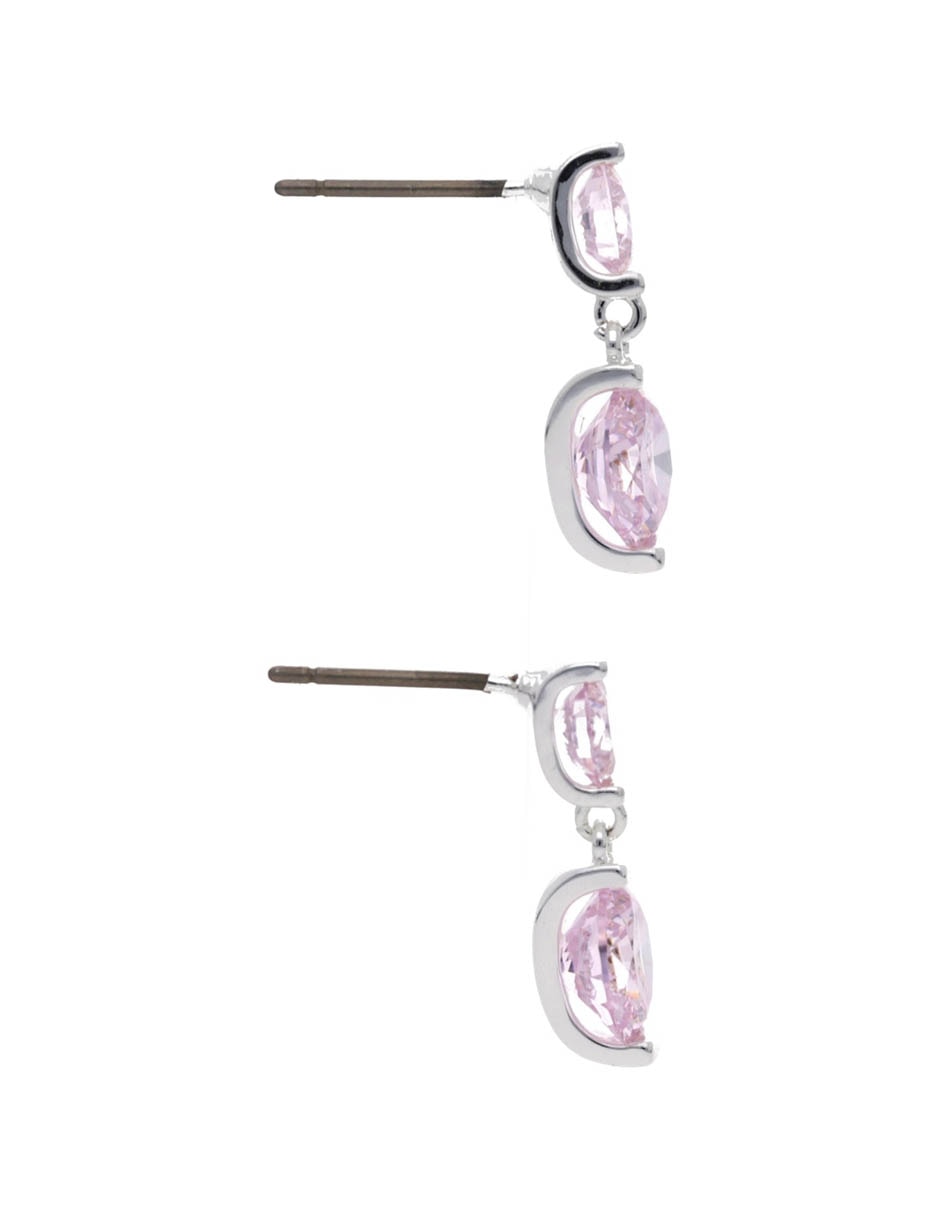 Aretes circulares Social Cz Key Item con acabado pulido 3