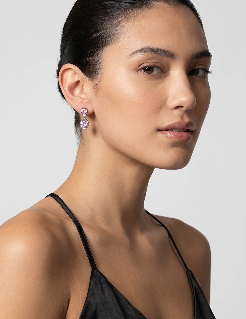 Aretes circulares Social Cz Key Item con acabado pulido 2