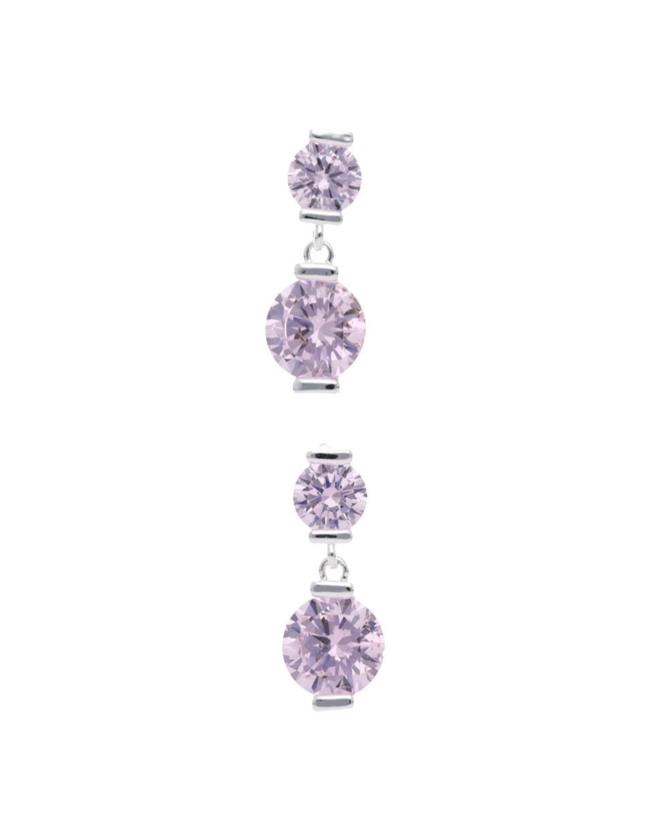 Aretes circulares Social Cz Key Item con acabado pulido