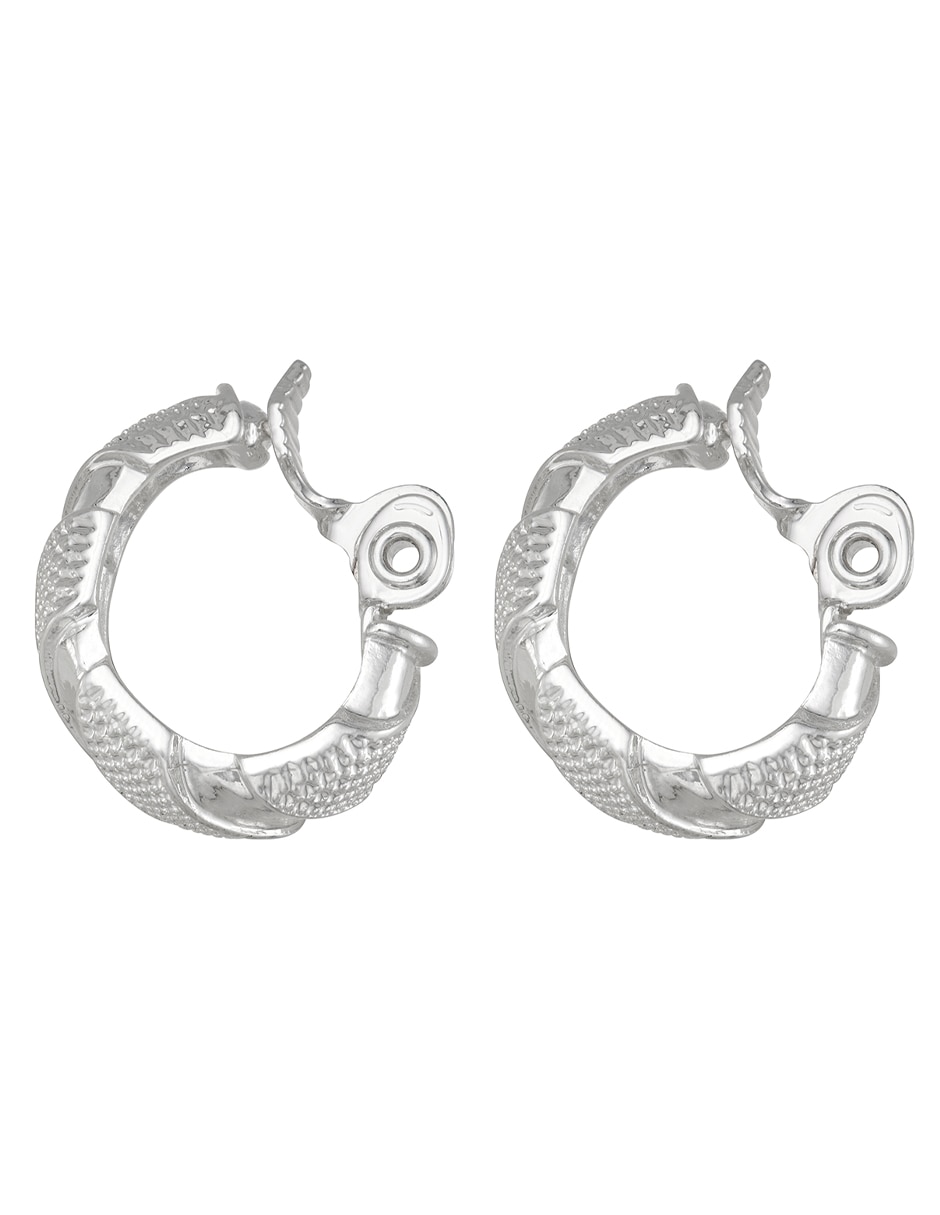 Aretes cortos circulares Napier Clip Capsule con acabado pulido