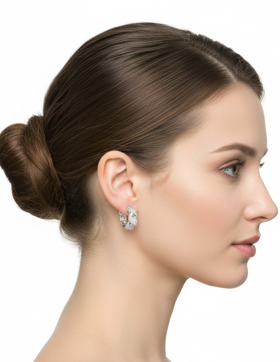 Aretes cortos circulares Clip Capsule con acabado pulido