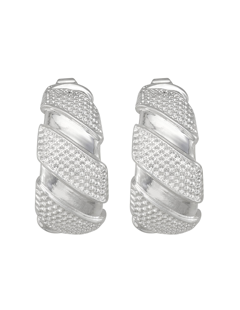 Aretes cortos circulares Napier Clip Capsule con acabado pulido