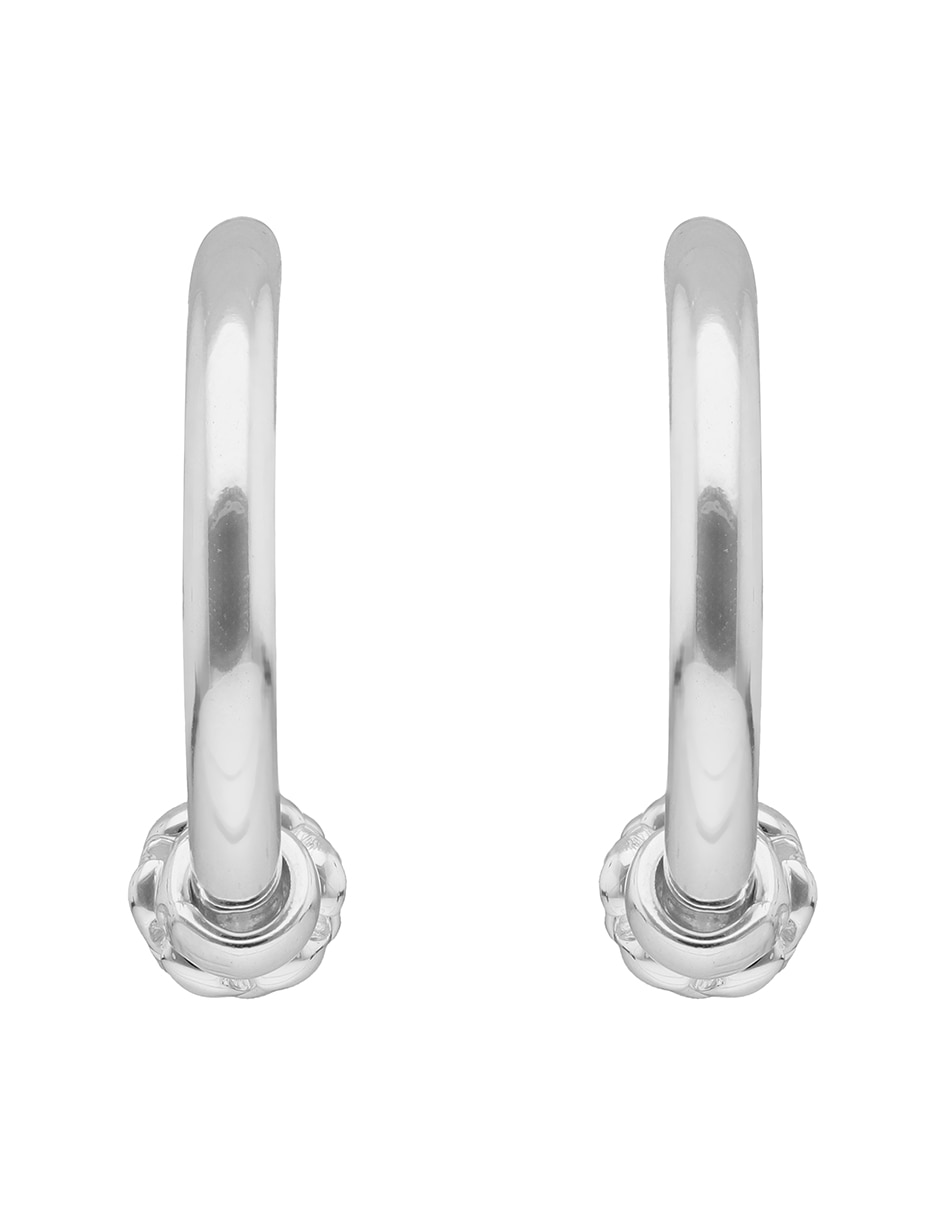 Arracadas circulares silver shapes con acabado liso pulido 1