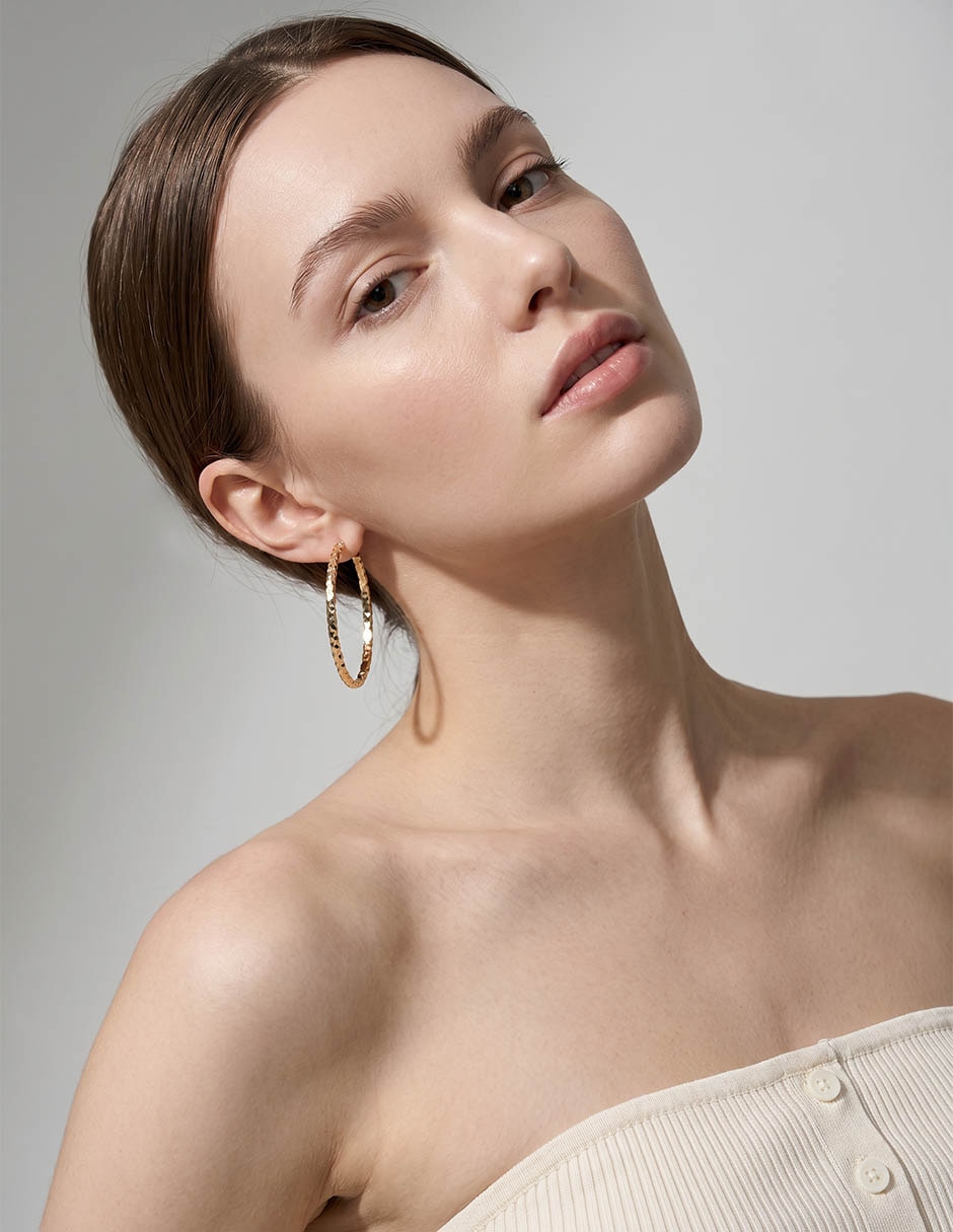 Arracadas basic metal ears con acabado brillante 4