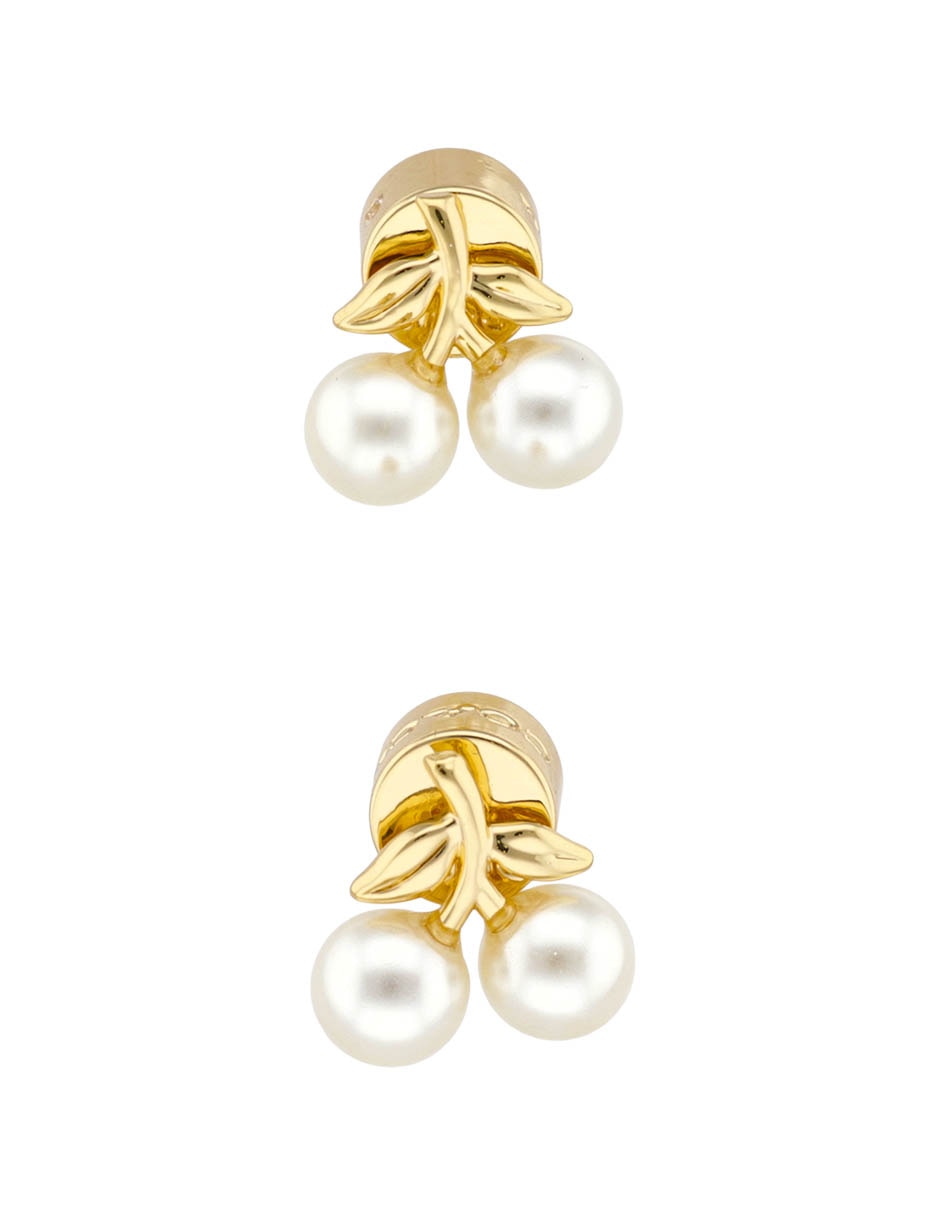 Aretes Cortos De Cereza Cherry Charms Con Acabado Brillante