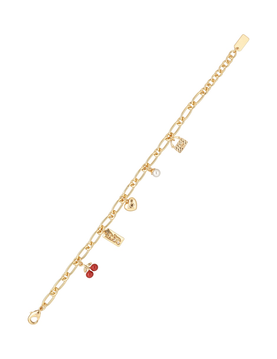 Pulsera Coach Cherry Charms acabado brillante