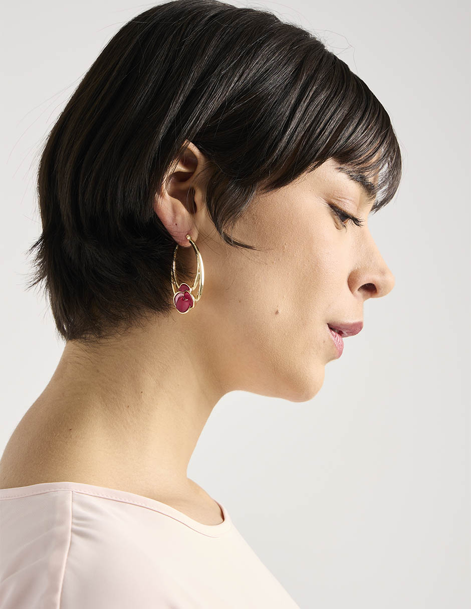 Aretes de flor Origami Flowers con acabado brillante 2