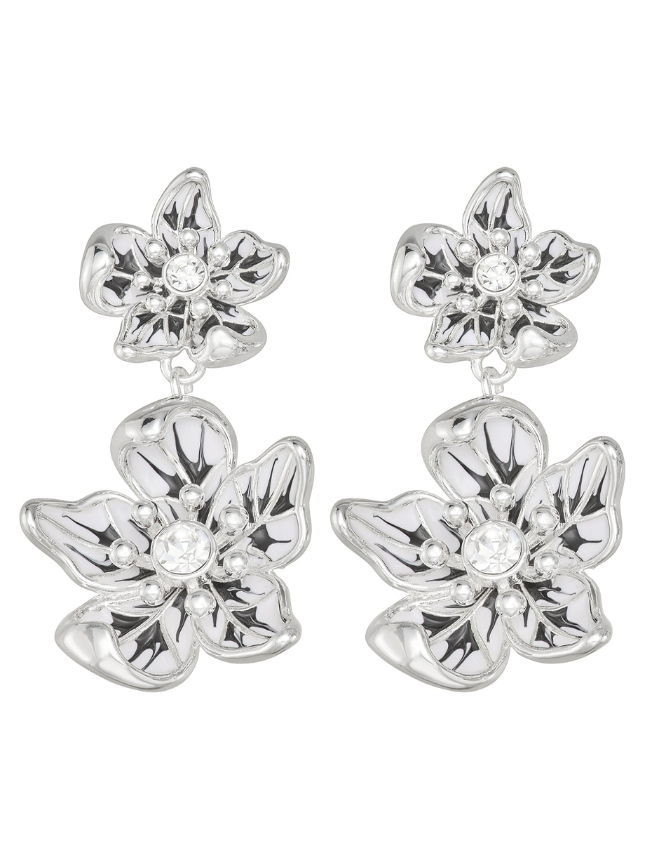 Aretes de flor Flower Power con acabado pulido