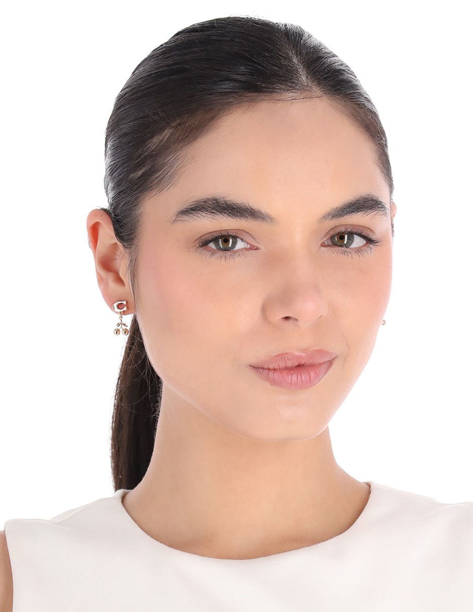 Aretes de cereza COAUG25MRKt2 con acabado brillante