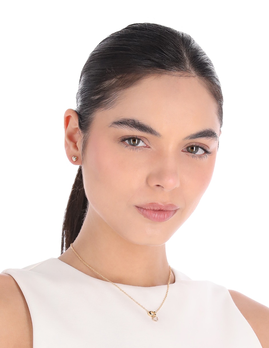 Aretes y collar de corazón 3