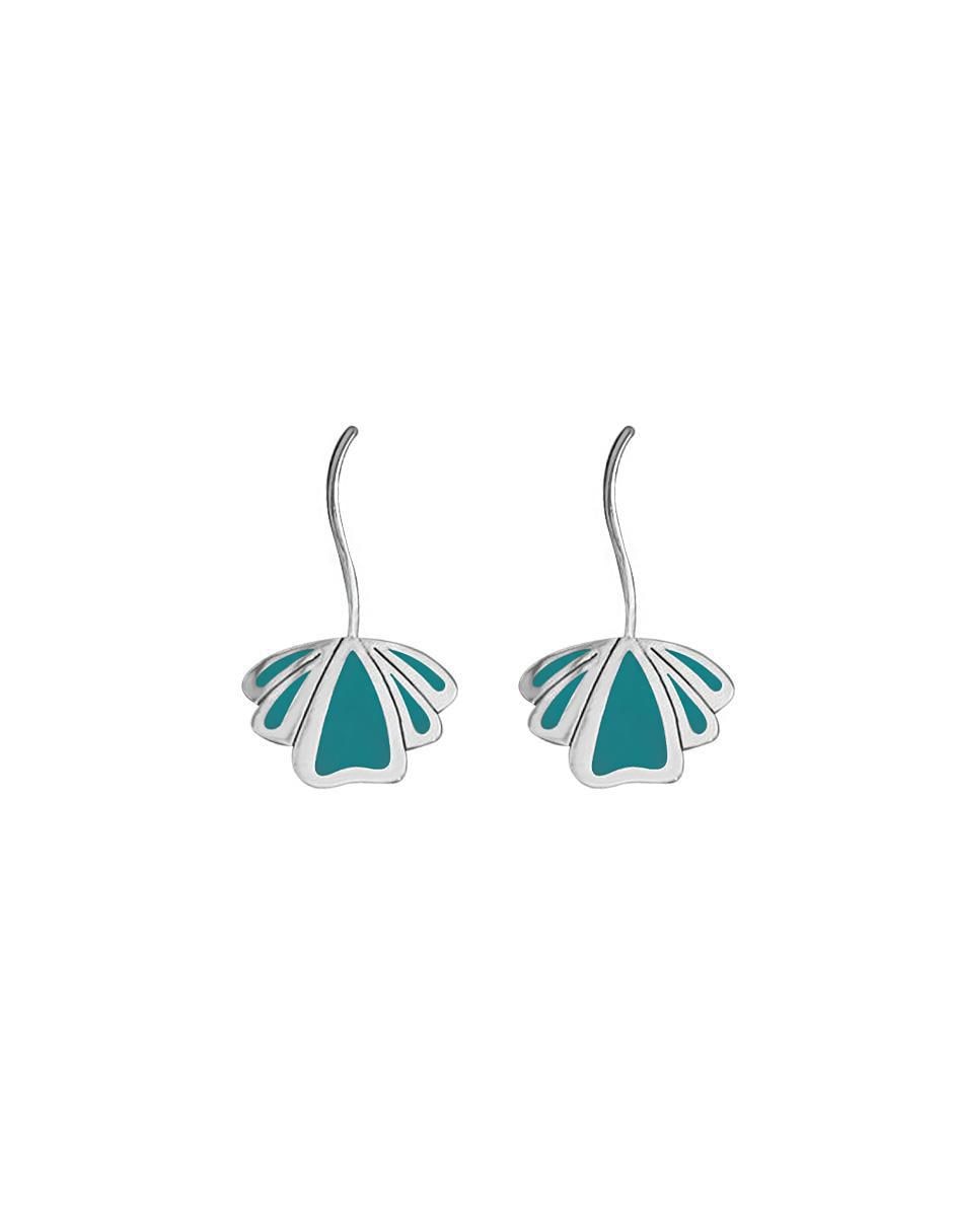 Aretes de flor de plata P 925 con acabado brillante Aretes de flor de plata P 925 con acabado brillante