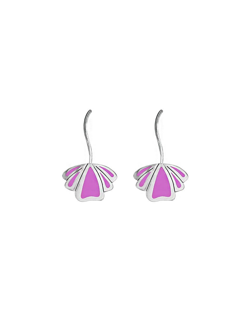 Aretes de flor de plata P 925 con acabado brillante