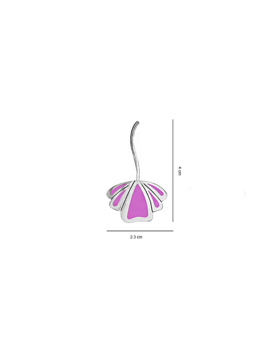 Aretes de flor de plata P 925 con acabado brillante 3