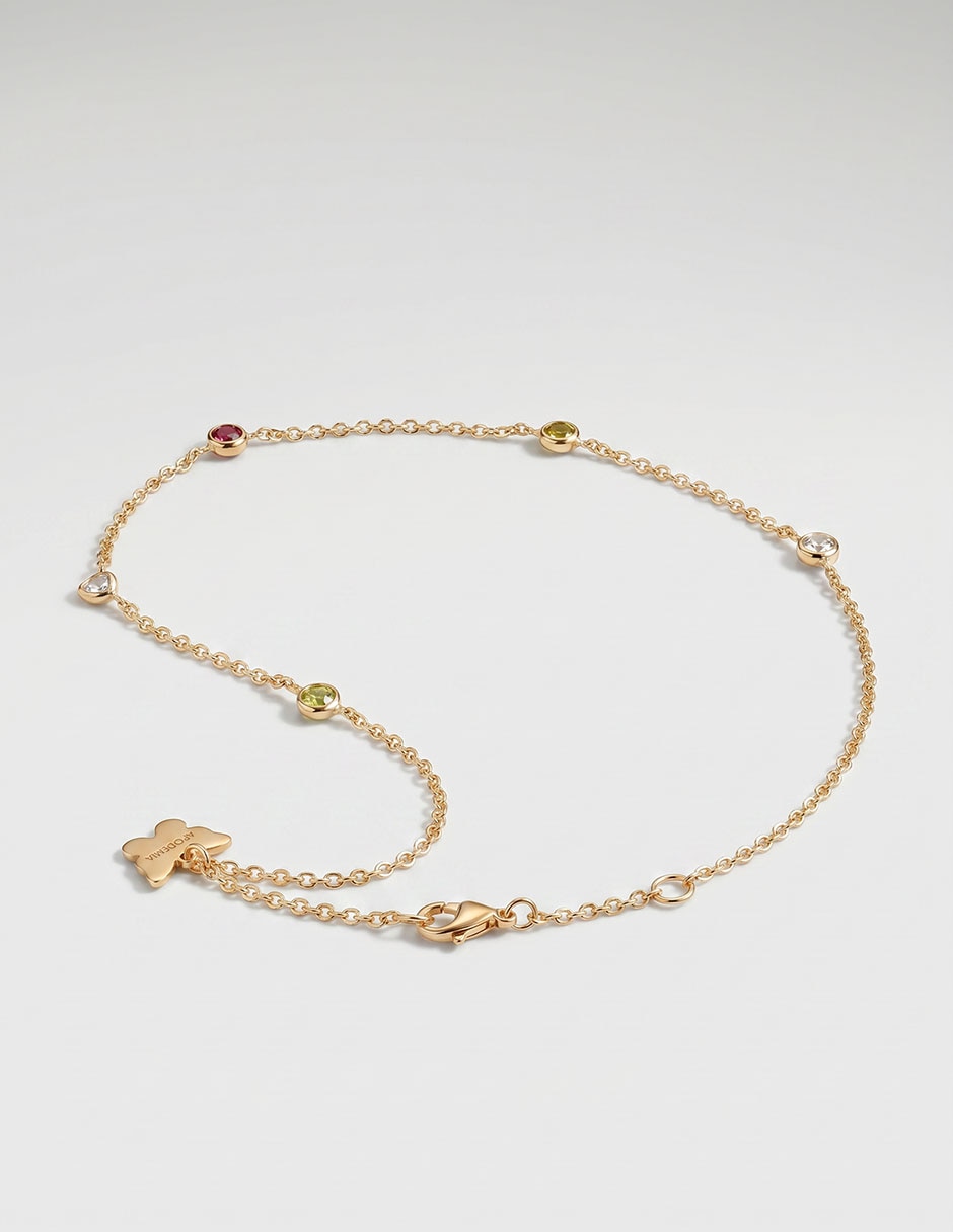Collar flora flor vine de mezcla de materiales 18 k 2