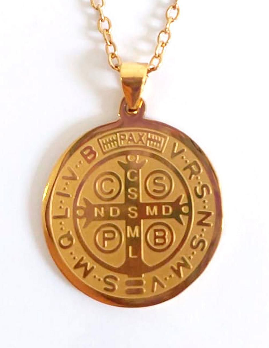 Collar con dije San Benito 14 K