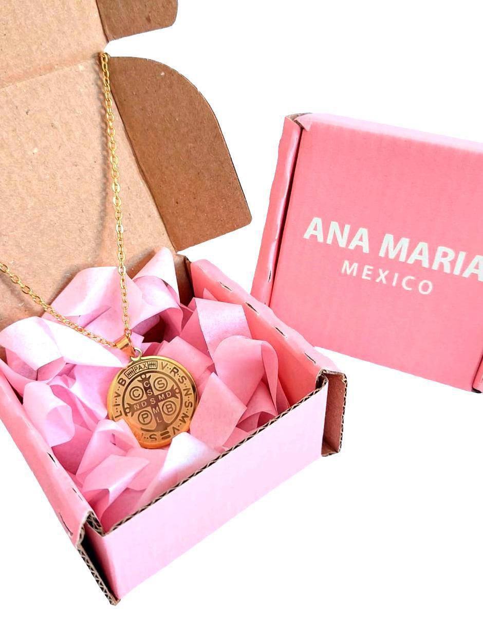 Collar con dije San Benito 14 K