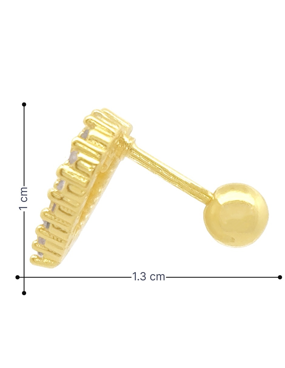 Broqueles de corazón horoz 18 k con acabado chapa de oro zirconia