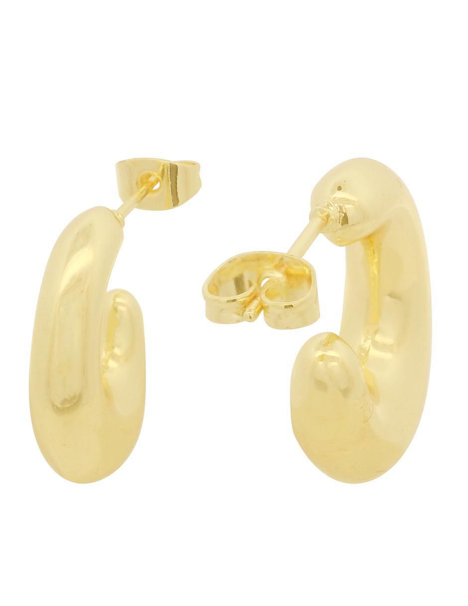 Aretes de óvalo 18 K con acabado chapa de oro 1