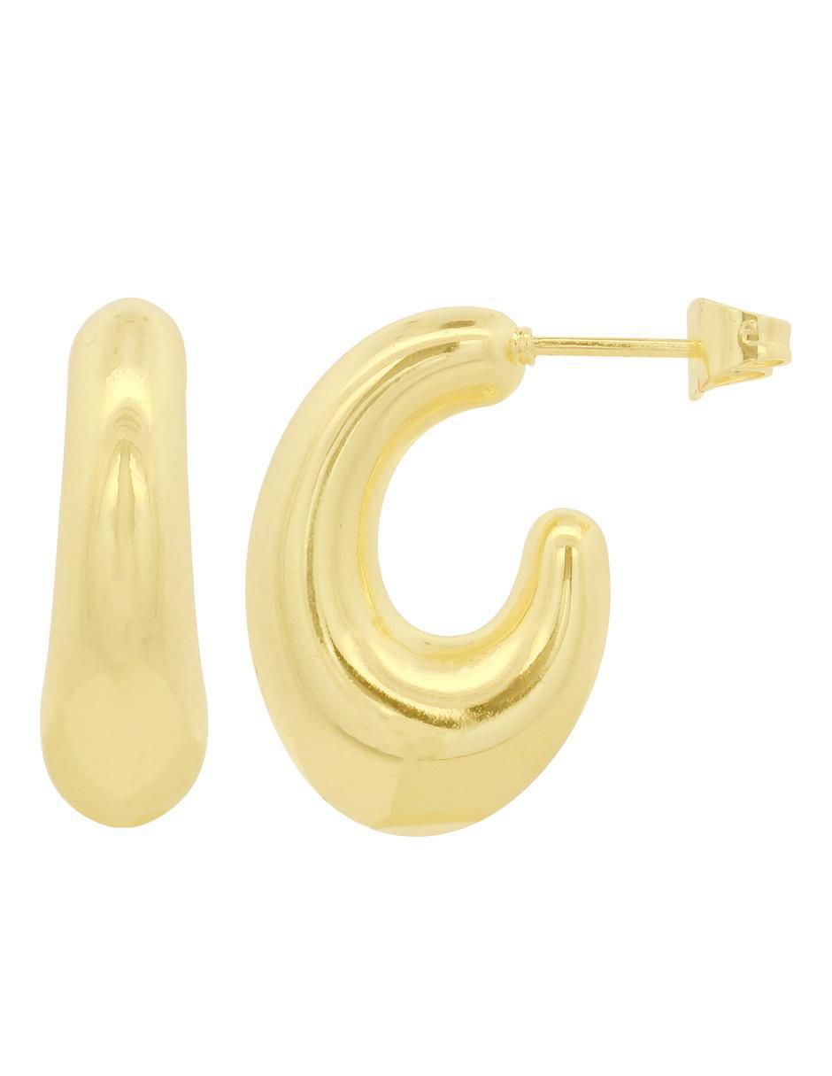 Aretes de óvalo 18 K con acabado chapa de oro 2
