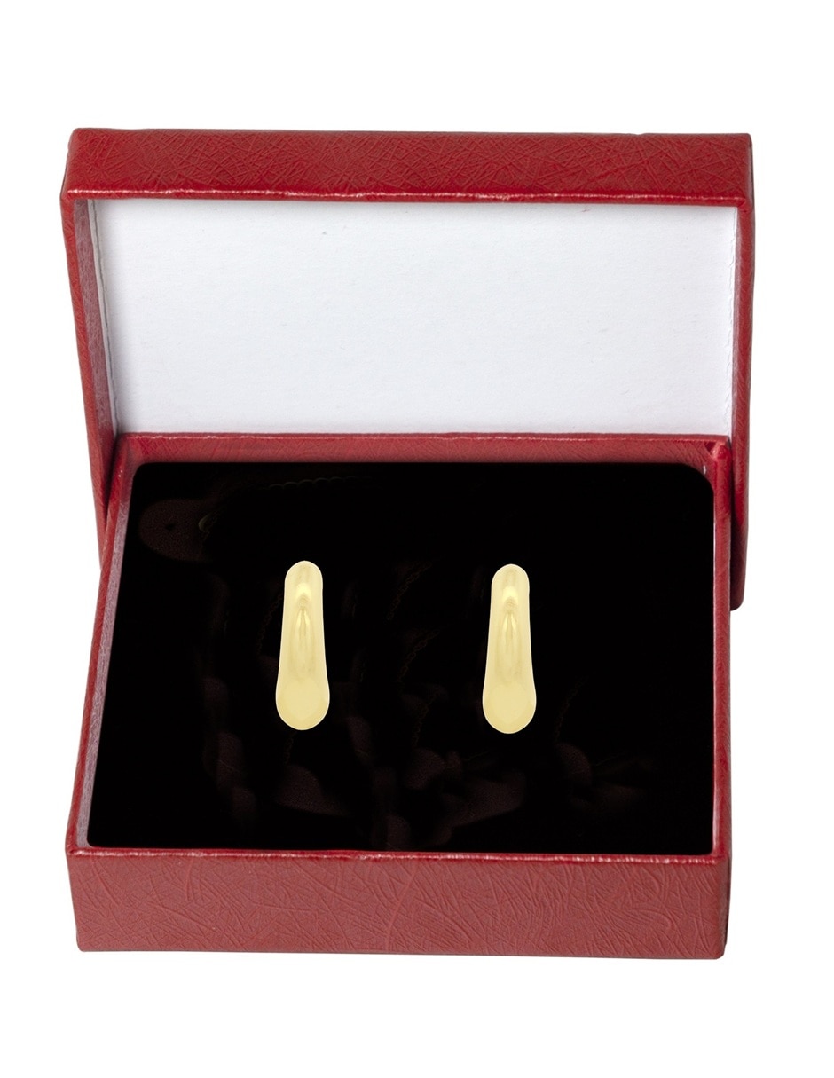 Aretes de óvalo 18 K con acabado chapa de oro Aretes de óvalo 18 K con acabado chapa de oro