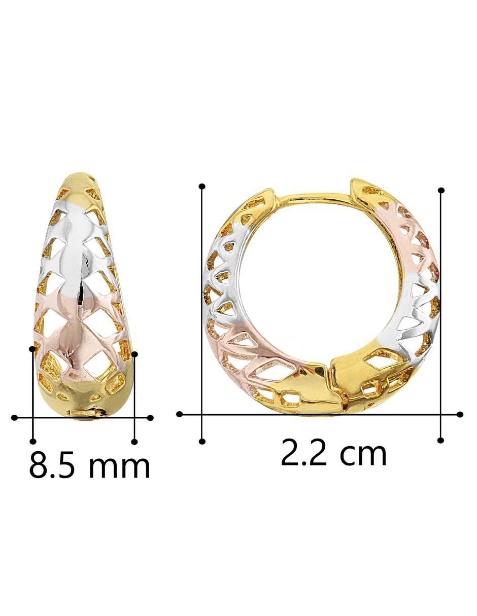 Aretes redondos 18 K con acabado chapa de oro 4