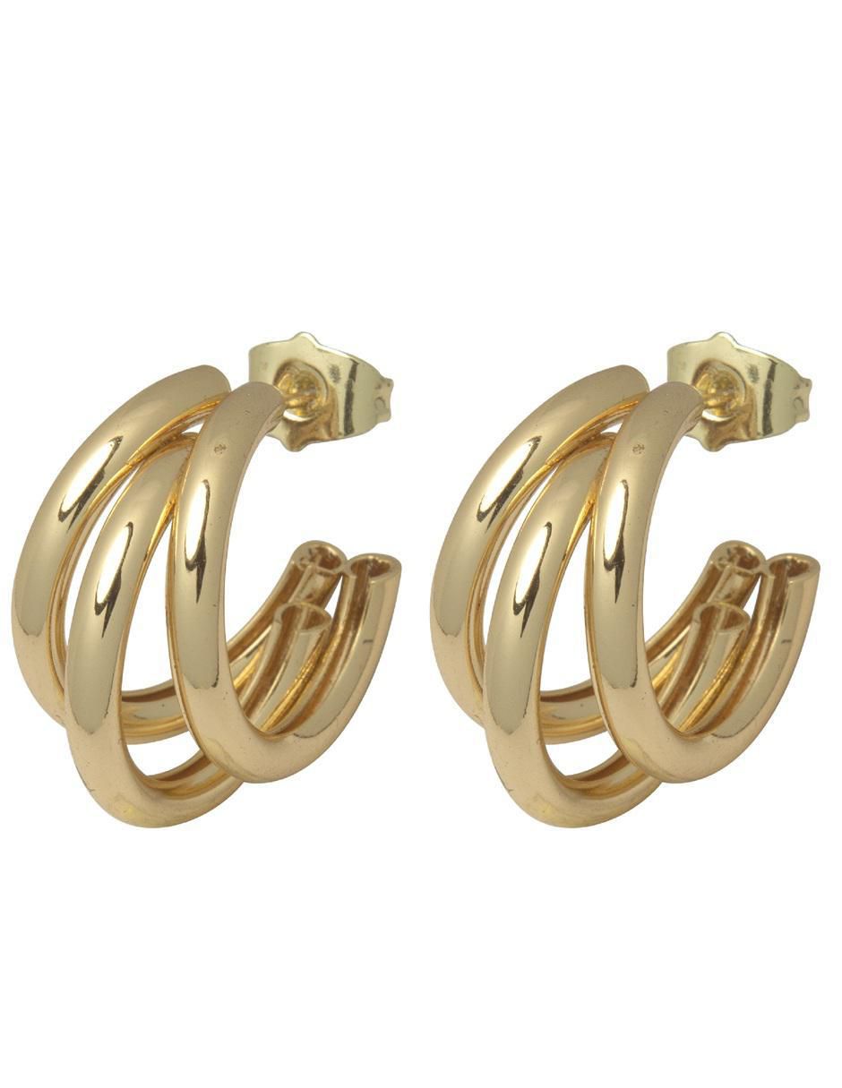 Aretes 18 k con acabado chapa de oro