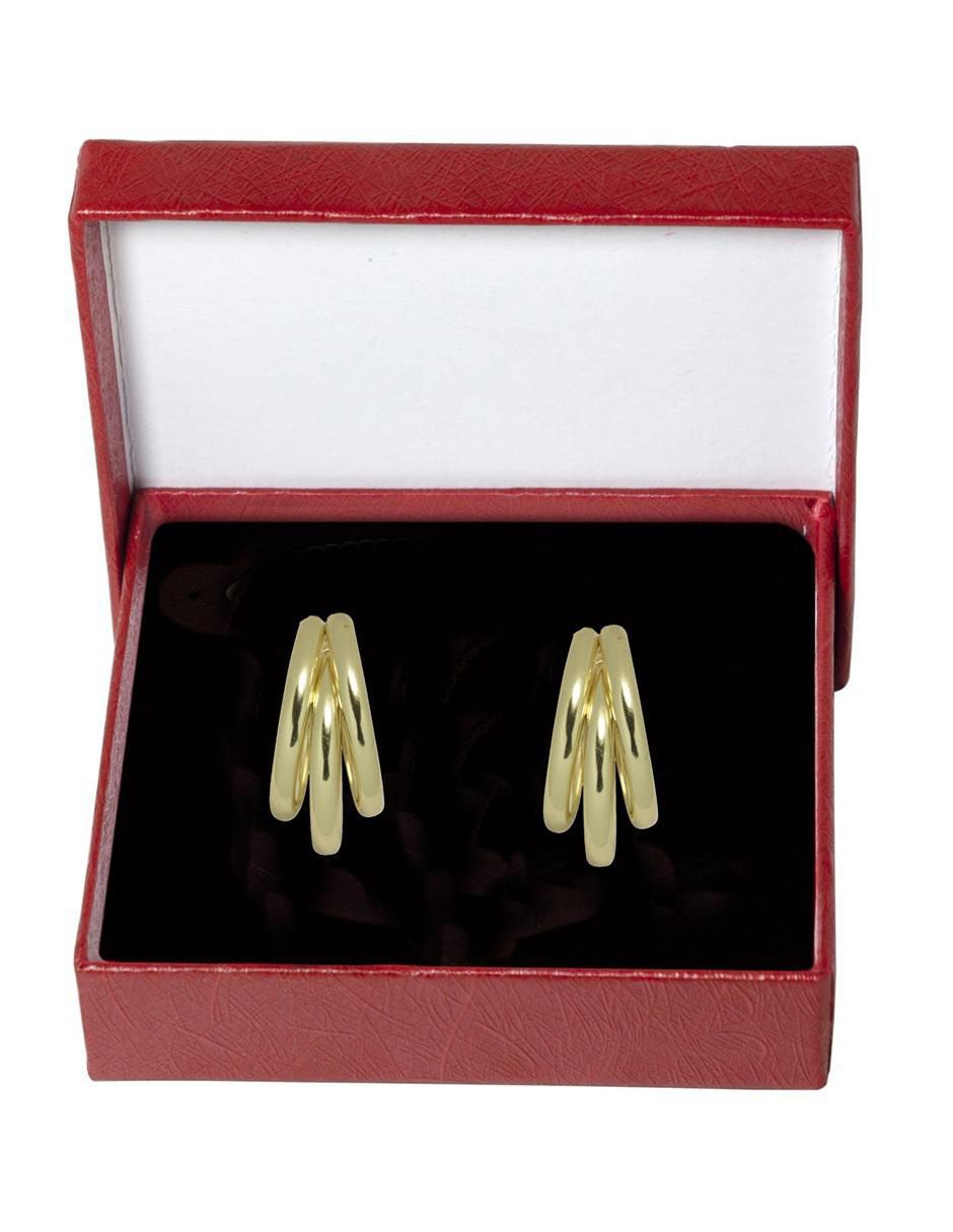 Aretes 18 k con acabado chapa de oro