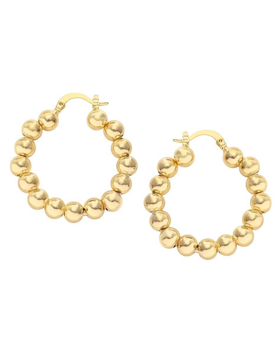 Arracadas de esfera 18 k con acabado chapa de oro 1