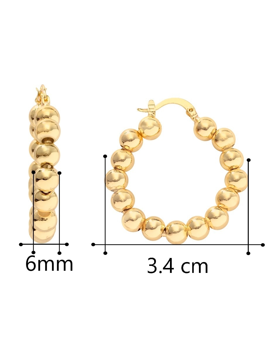 Arracadas de esfera 18 k con acabado chapa de oro 6