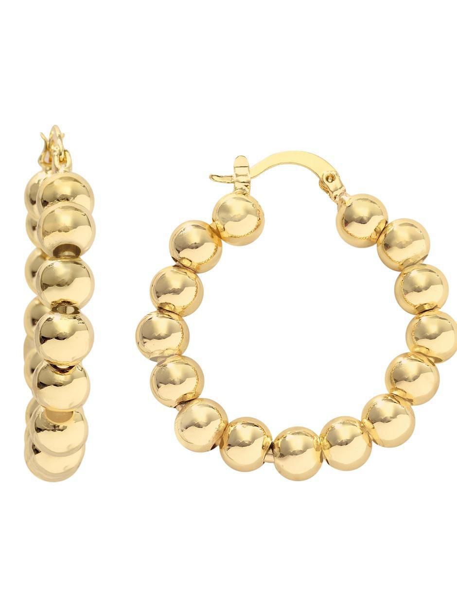 Arracadas de esfera 18 k con acabado chapa de oro 2