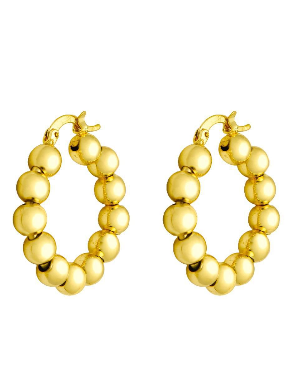 Arracadas de esfera 18 k con acabado chapa de oro 3