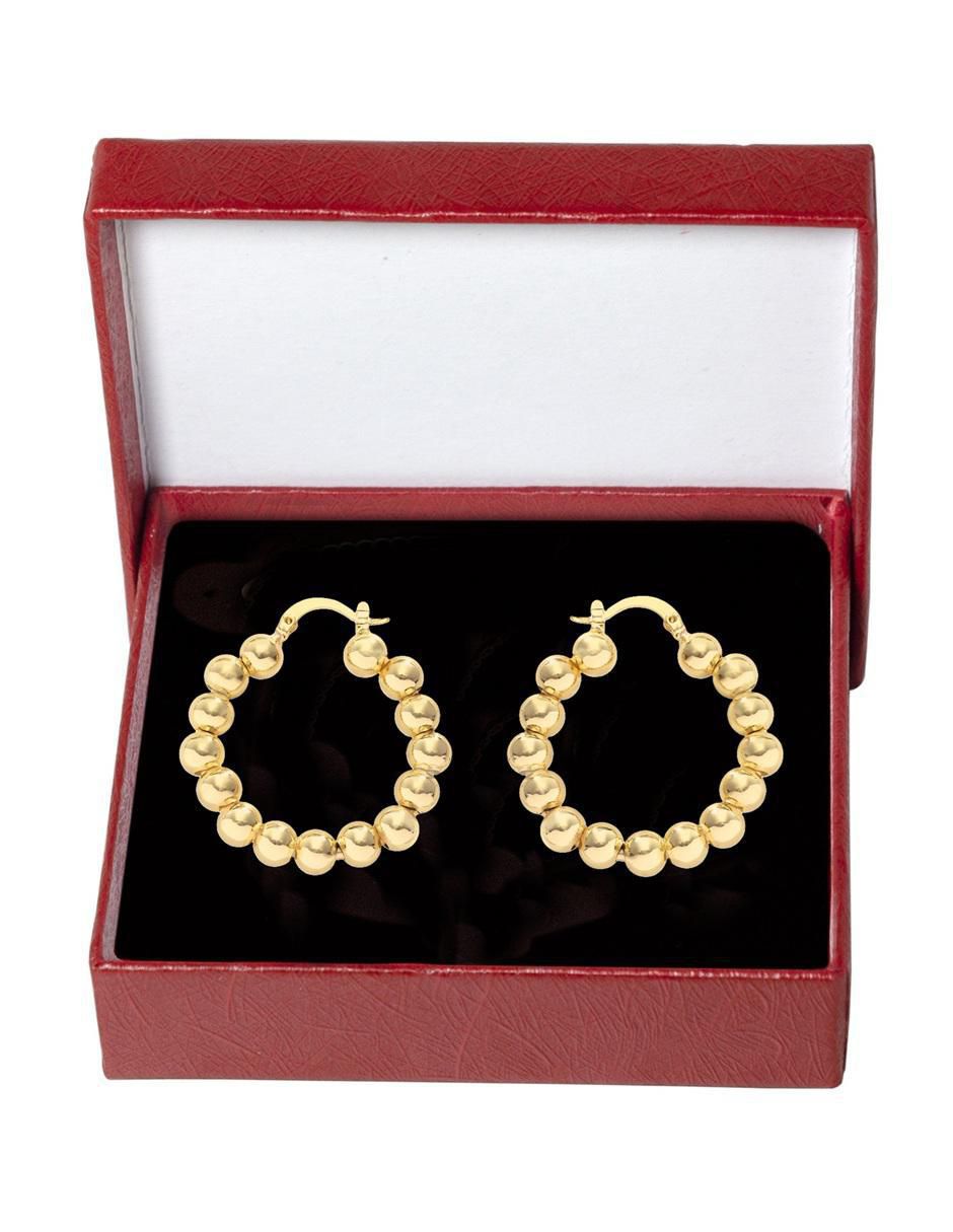 Arracadas de esfera 18 k con acabado chapa de oro Arracadas de esfera 18 k con acabado chapa de oro