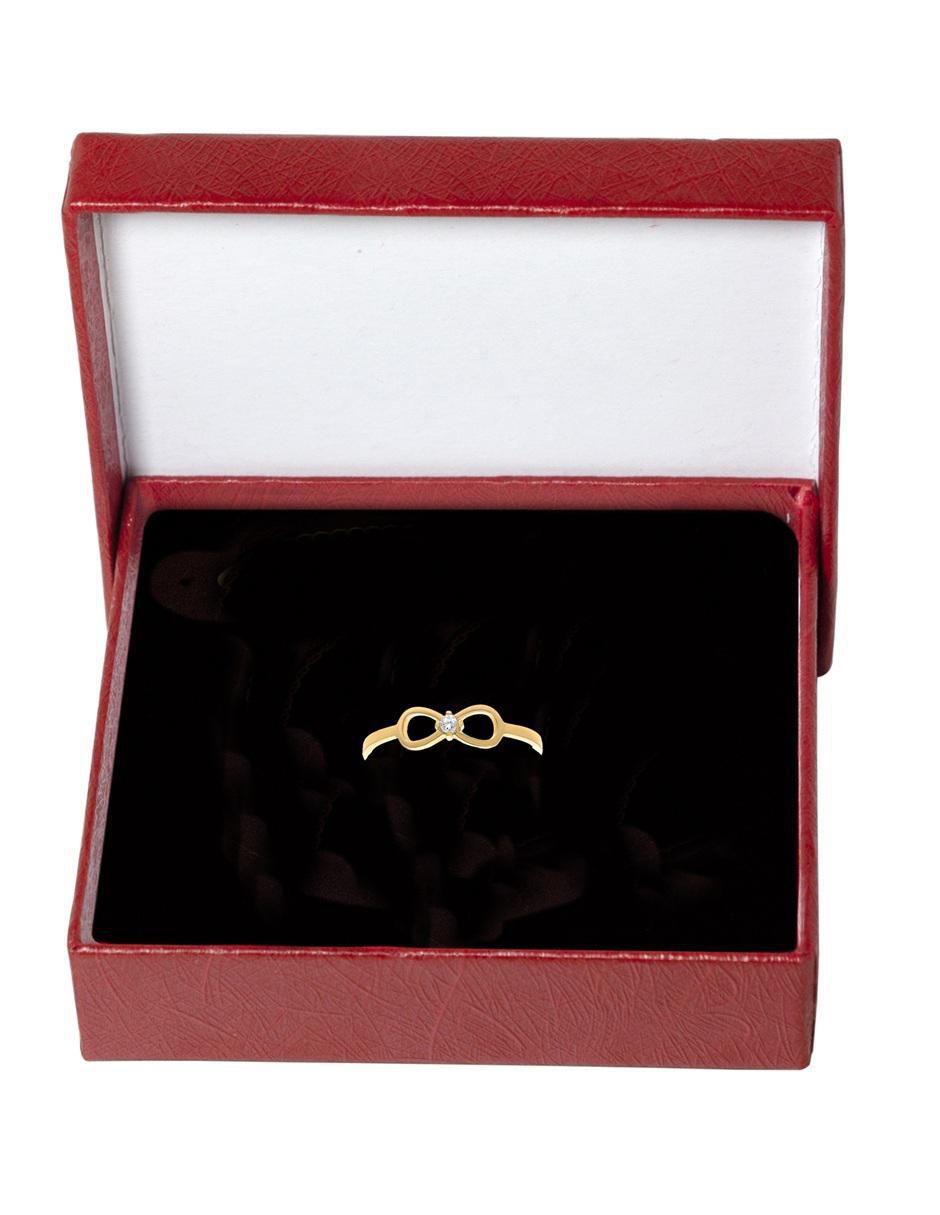Anillo de infinito 14 k de oro zirconia pulido