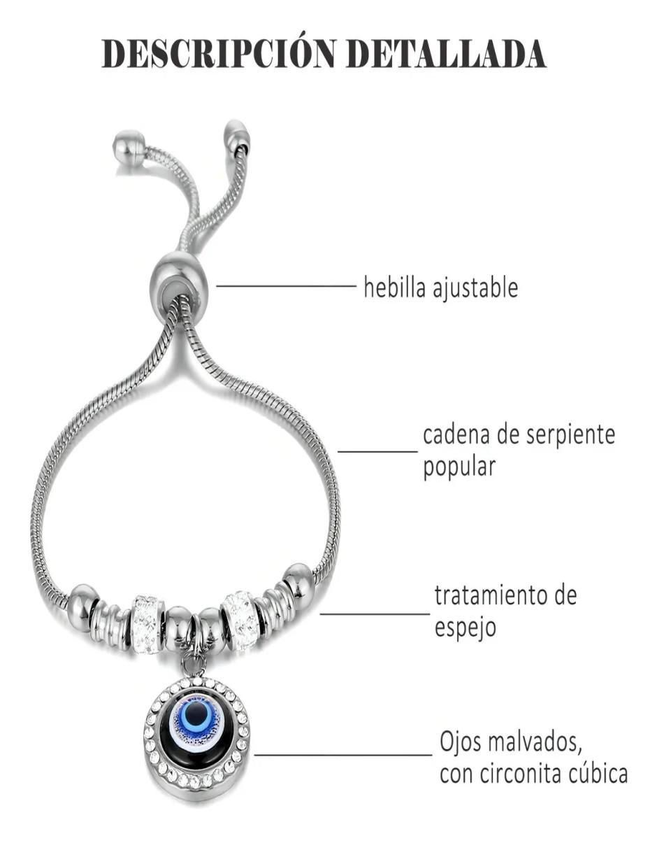 Collar y pulsera de ojo circonita 6