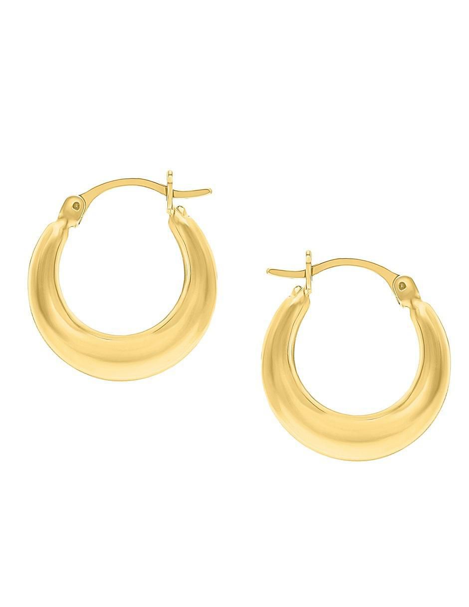Arracadas de oro 14 k con acabado pulido