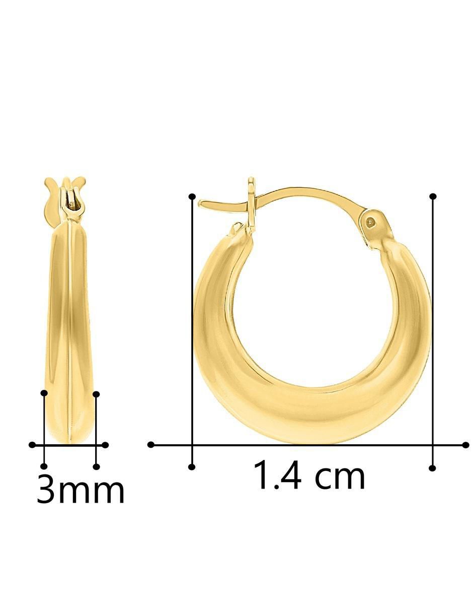 Arracadas de oro 14 k con acabado pulido