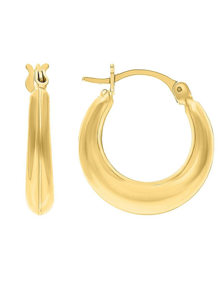 Arracadas de oro 14 k con acabado pulido
