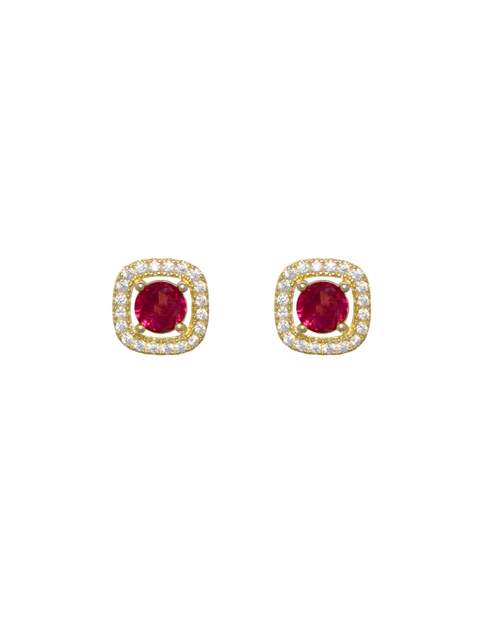 Broqueles cuadrados Carré de plata P 925 con acabado pavé zirconia 1