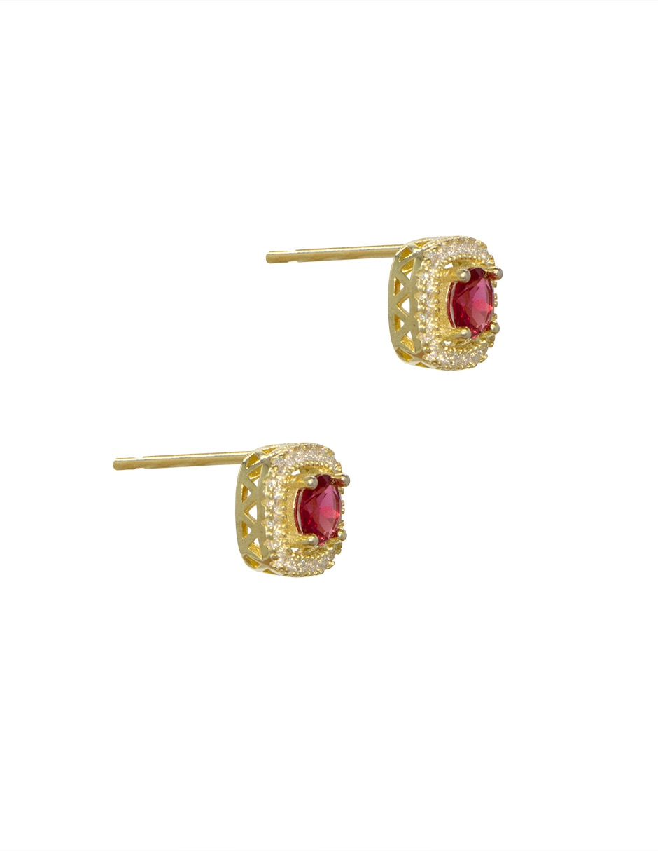 Broqueles cuadrados Carré de plata P 925 con acabado pavé zirconia 5