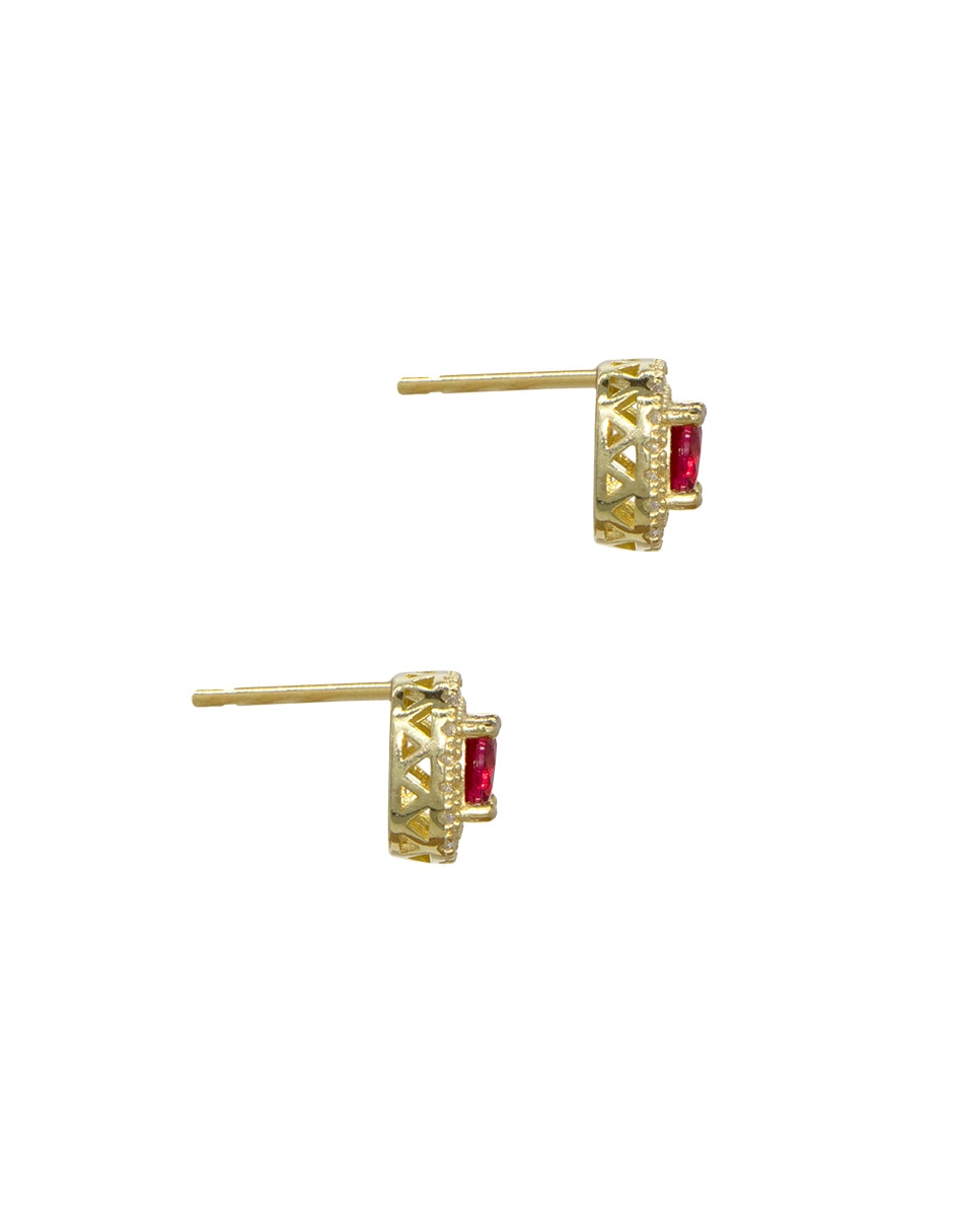 Broqueles cuadrados Carré de plata P 925 con acabado pavé zirconia 6