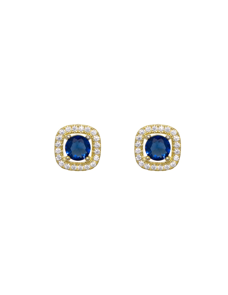 Broqueles cuadrados Carré de plata P 925 con acabado pavé zirconia