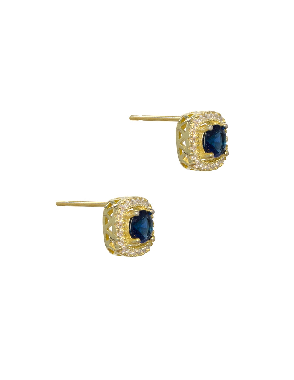 Broqueles cuadrados Carré de plata P 925 con acabado pavé zirconia
