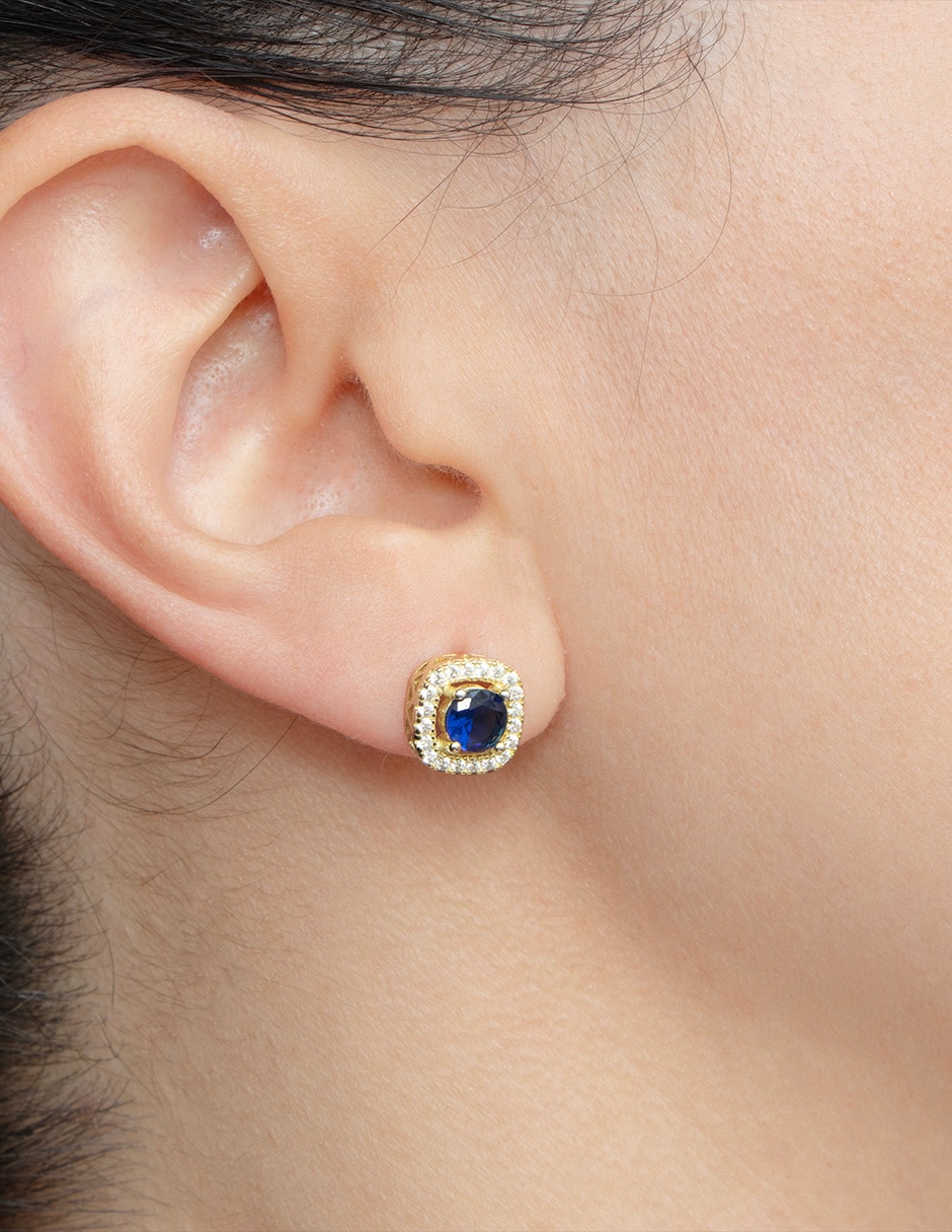 Broqueles cuadrados CARRÉ de plata P 925 con acabado pavé zirconia