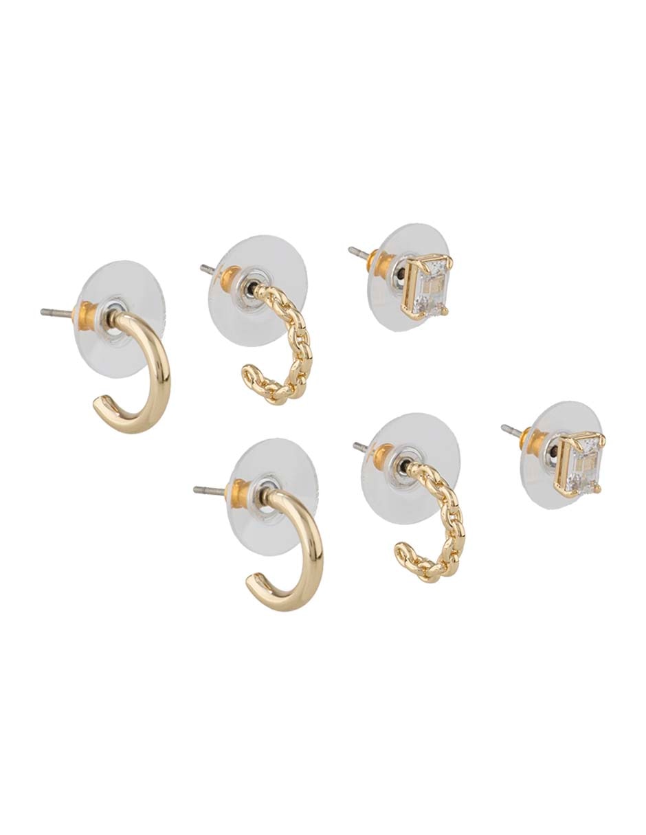 Set de aretes Loraine con acabado brillante 3