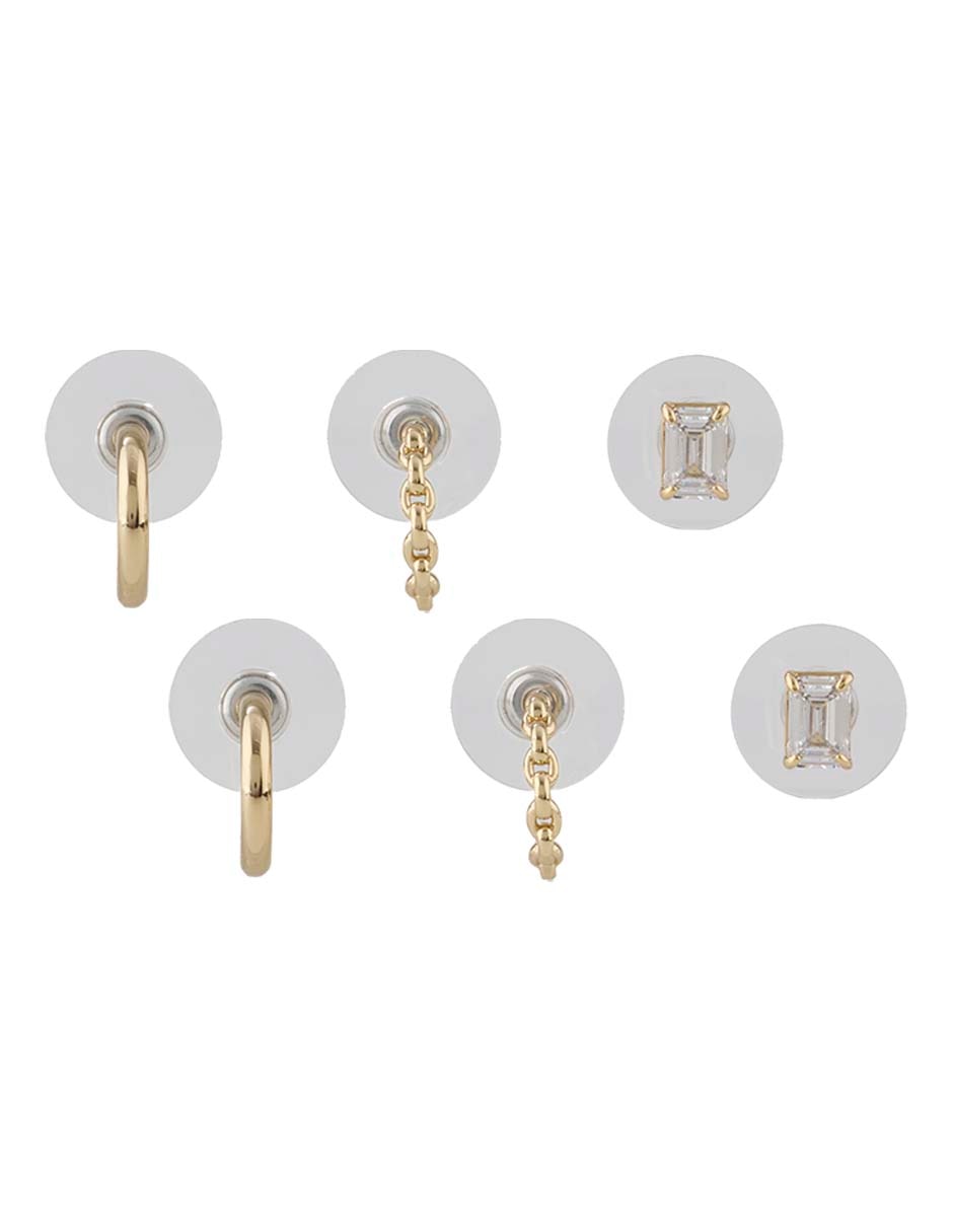 Set de aretes Loraine con acabado brillante