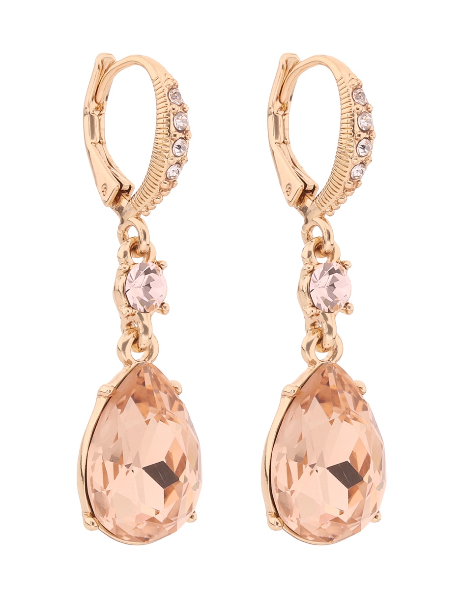Aretes largos de gota Golden con acabado brillante 2