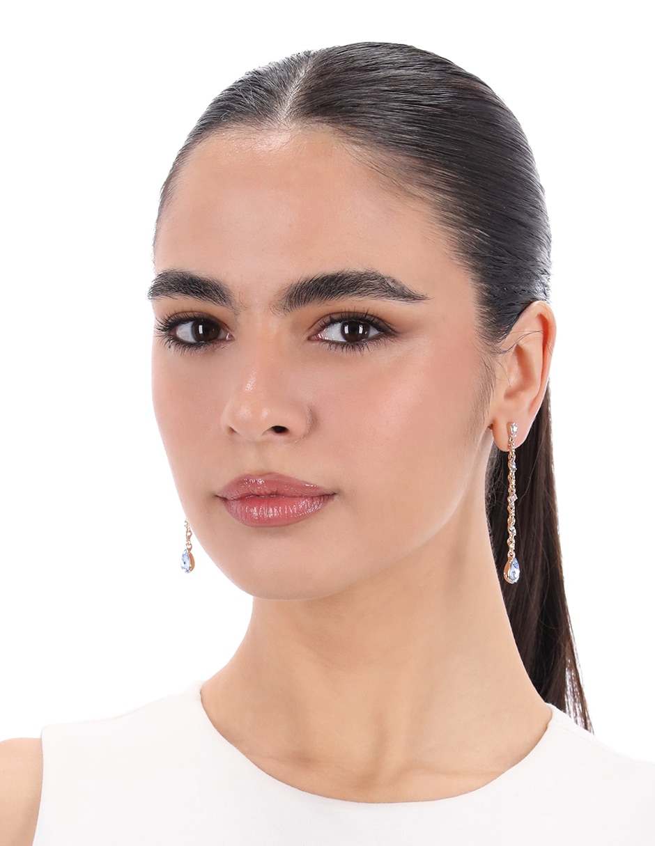 Aretes Rhinestone Rainbow con acabado brillante 3