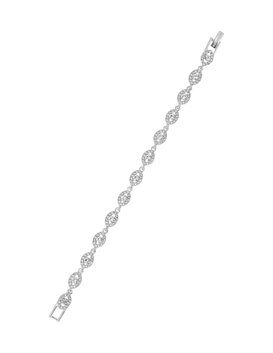 Pulsera con cristal Basic Silver acabado brillante