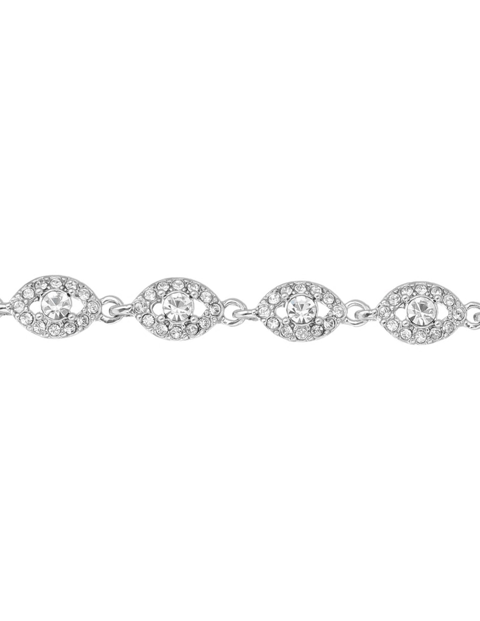 Pulsera con cristal Basic Silver acabado brillante